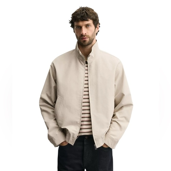 Zara Other - Zara - NWT Men’s Stone Zip Front Jacket Neutral Lightweight Sz M
